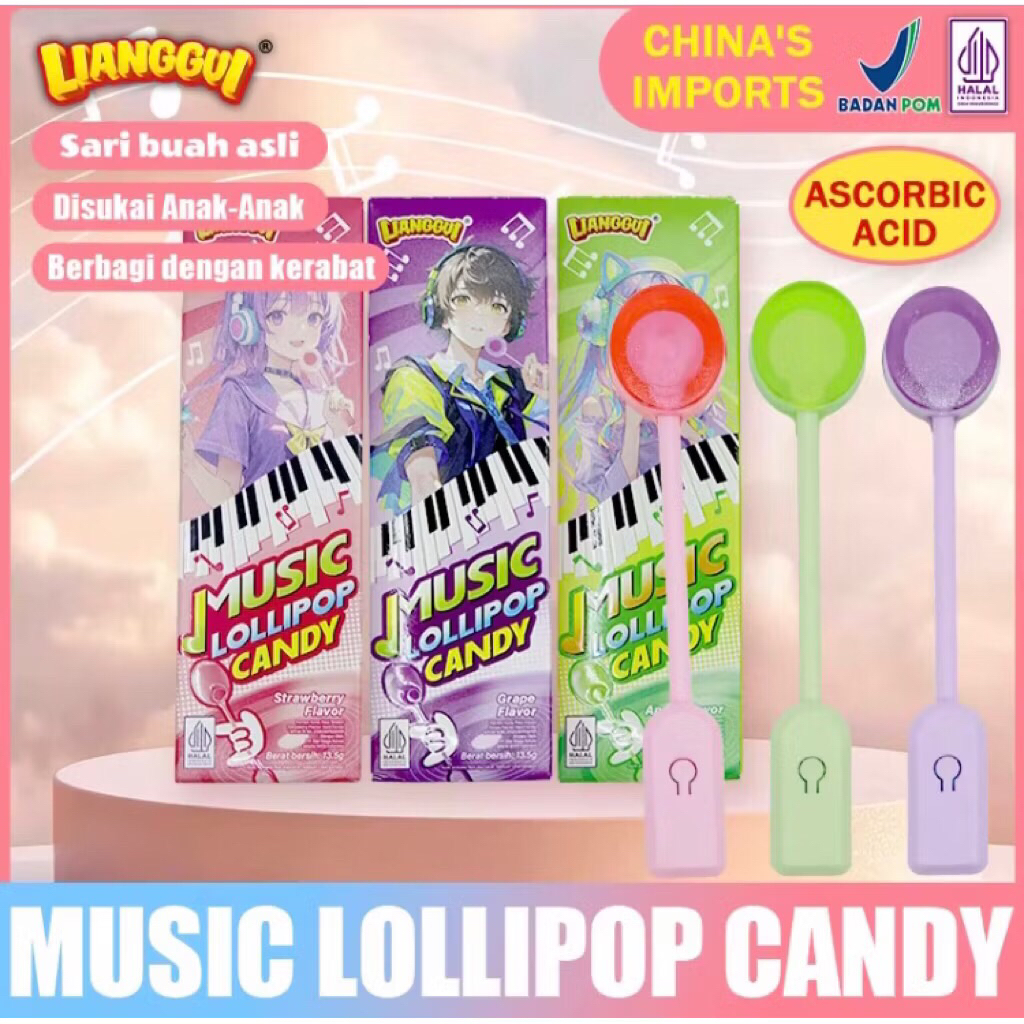 LIANGGUI LOLIPOP MUSIK VIRAL 1BOX Isi 9pcs ( HALAL ) PERMEN VIRAL TIKTOK