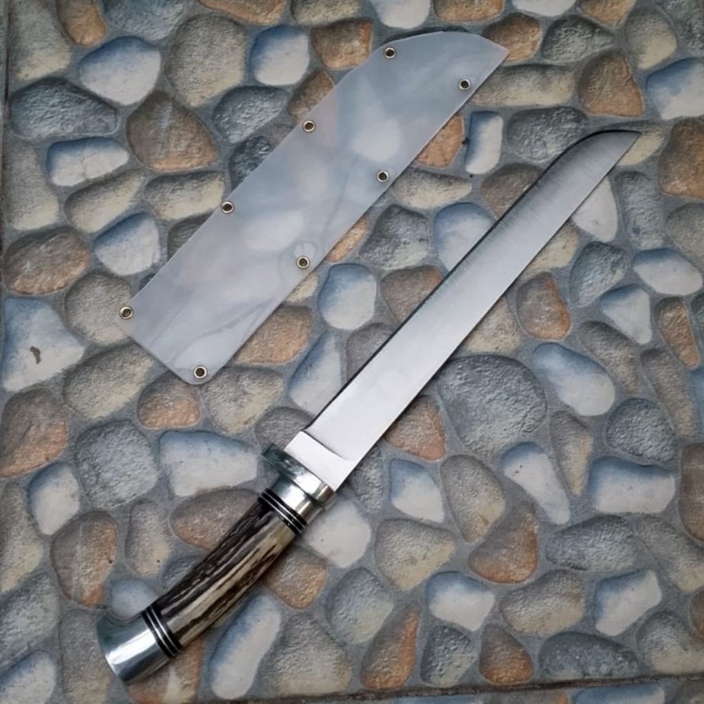 Pisau Sembelih Baja D2 27cm Gagang Tanduk