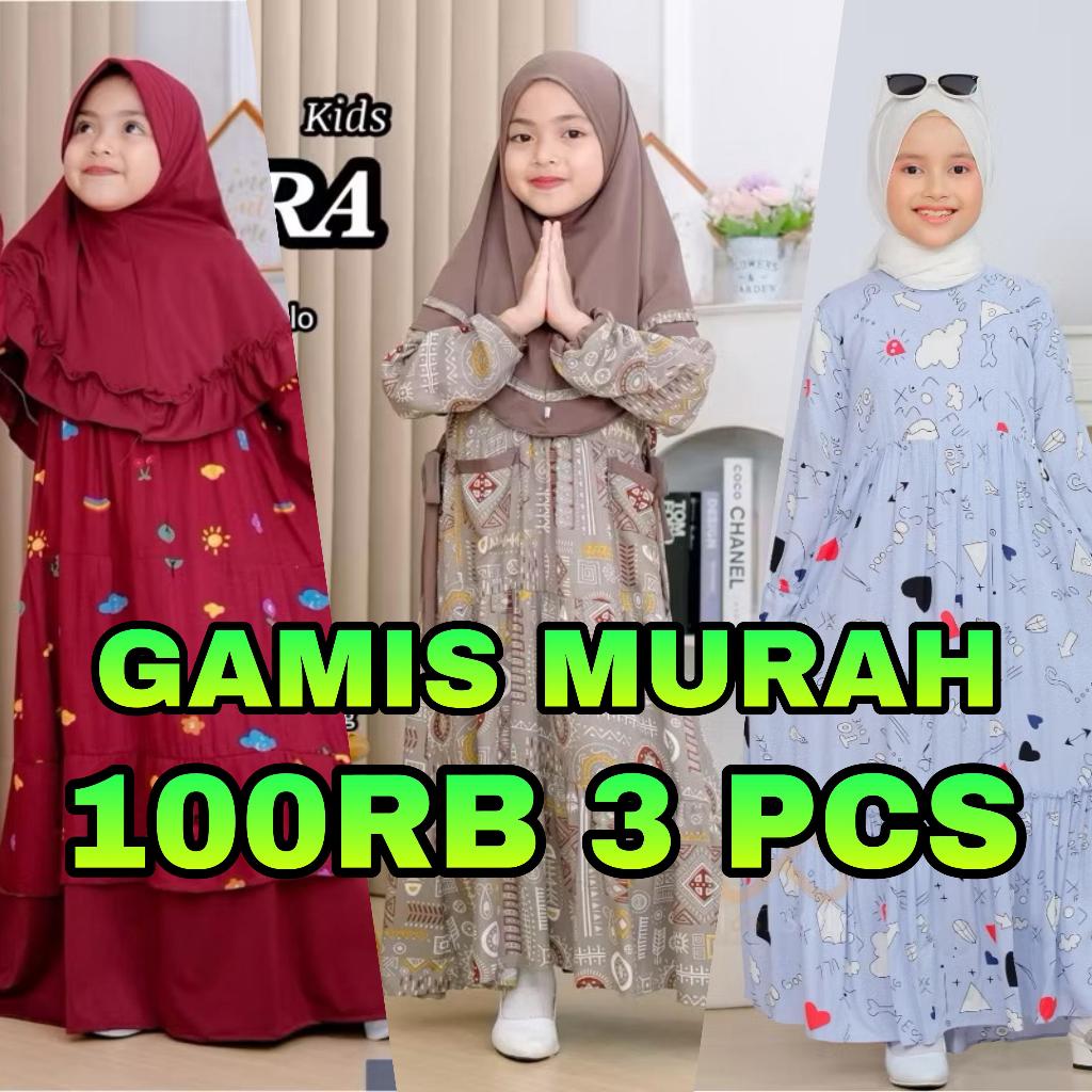 Gamis Anak 3 Pcs 100 Ribu Kekinian Murah || Gamis Anak 3 Pcs 100 Ribu Nyaman Kekinian