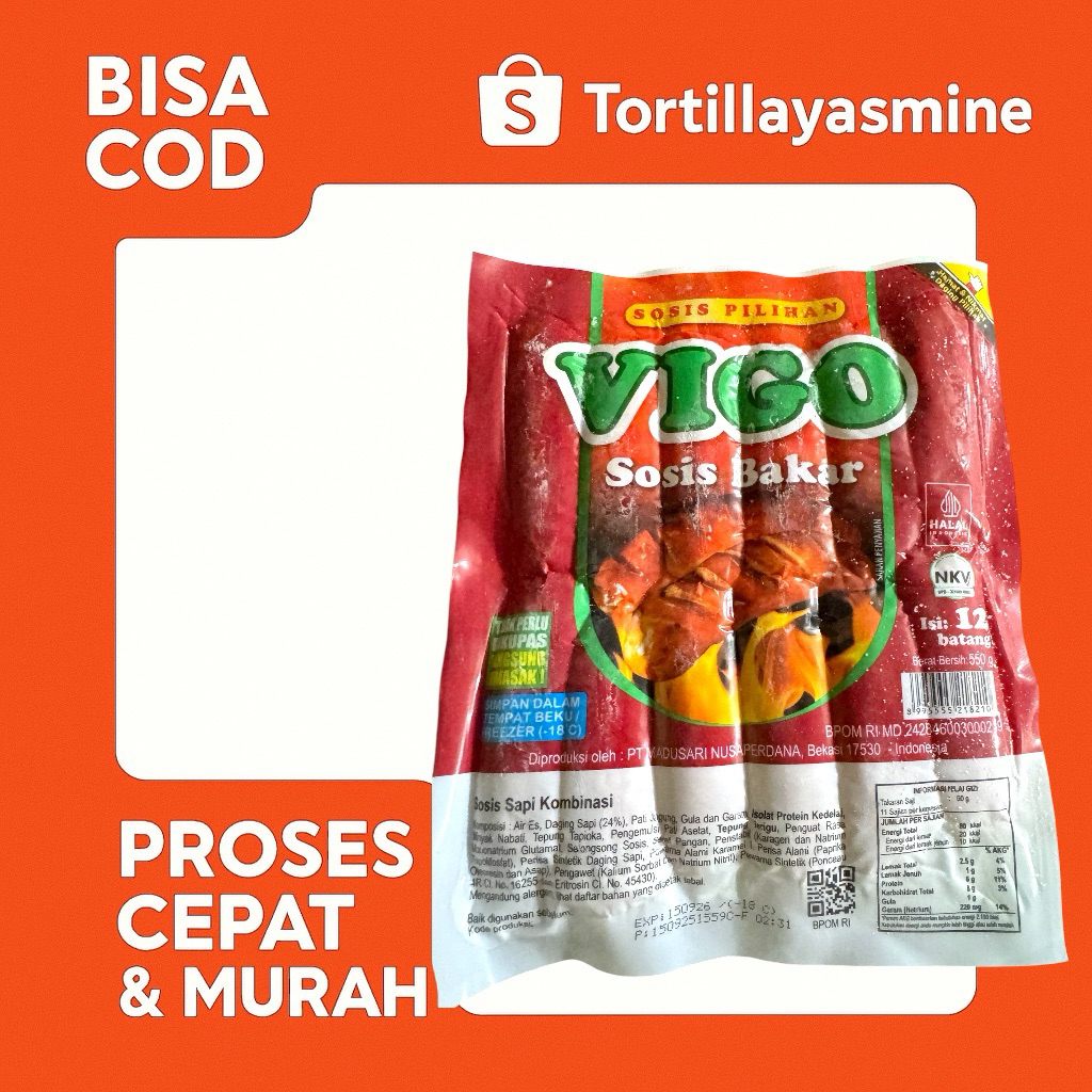 sosis vigo bakar pendek 12btg