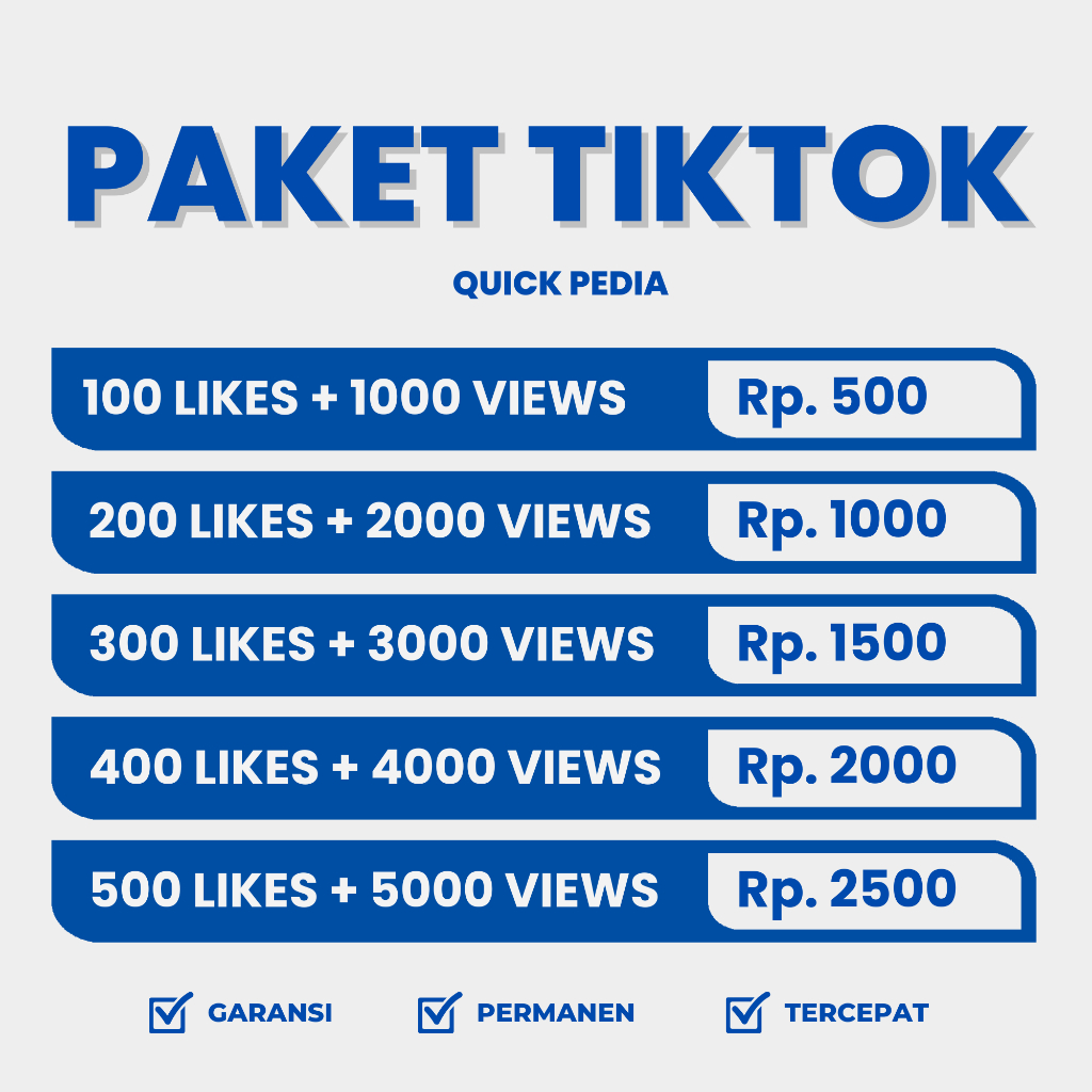 PAKET FYP TIKTOK VIEWS LIKES TIKTOK PROSES CEPAT PERMANEN