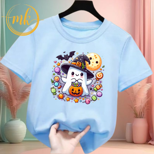 Kaos Anak Unisex Baju Anak Lengan Pendek Motif HALLOWEEN LOLIPOP