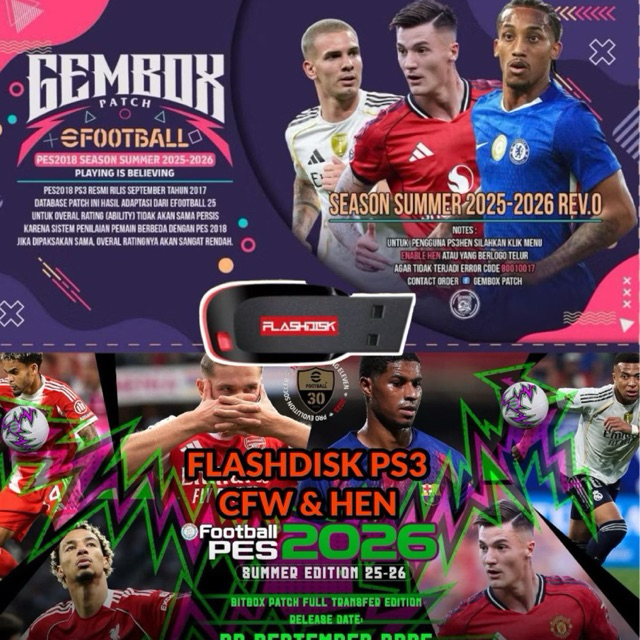 Flashdisk PS3 Bola Update Terbaru Gembox BITBOX langsung pakai