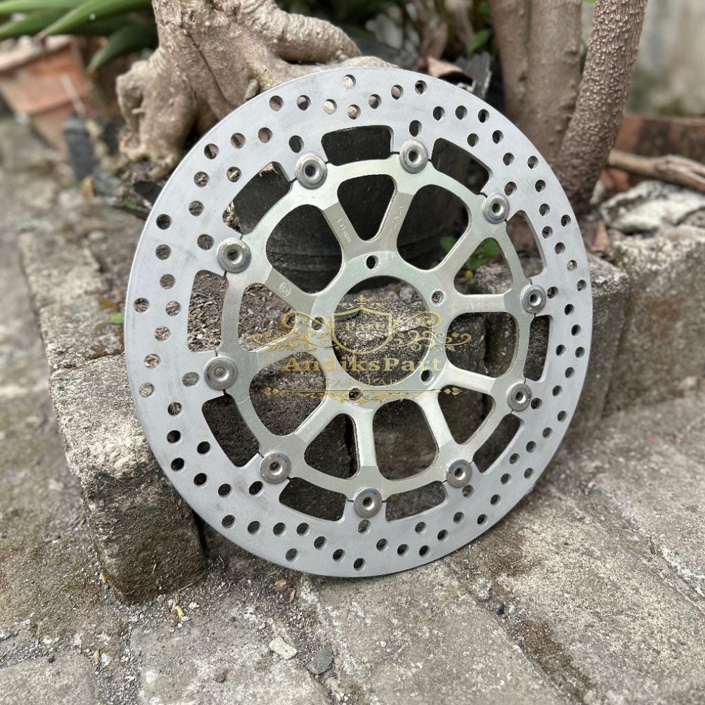 disc piringan ducati evo original copotan moge mulus kanan/kiri uk 320mm tebal 4mm, disc silver duca