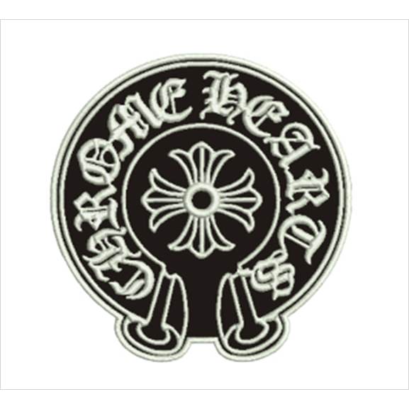 Emblem Patch Bordir Chrome Hearts hitam putih - CBI