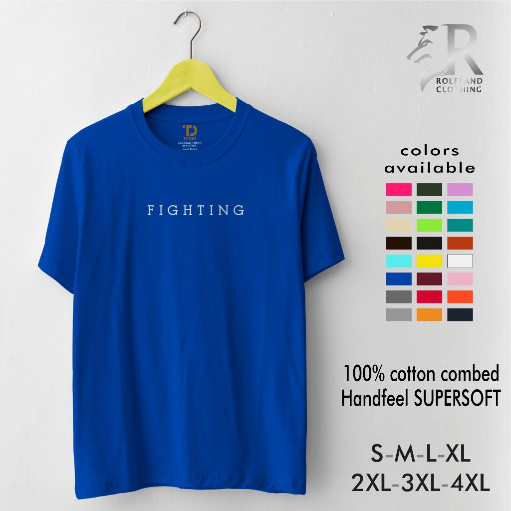 Kaos Distro Murah Jumbo Bandung Original Polos dan Motif Fighting Biru Benhur Sporty Streetwear