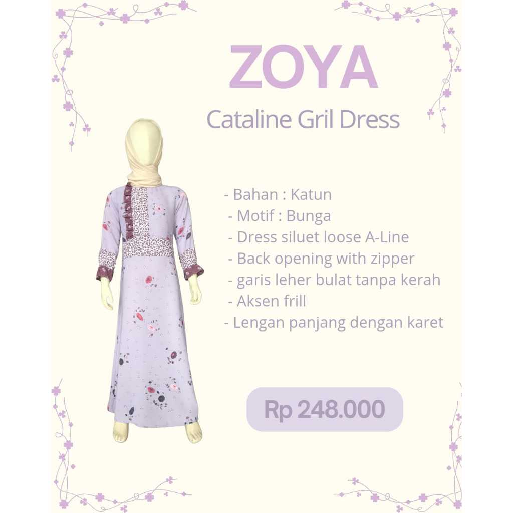 Zoya Cataline dress anak zoya gamis anak Zoya Terbaru