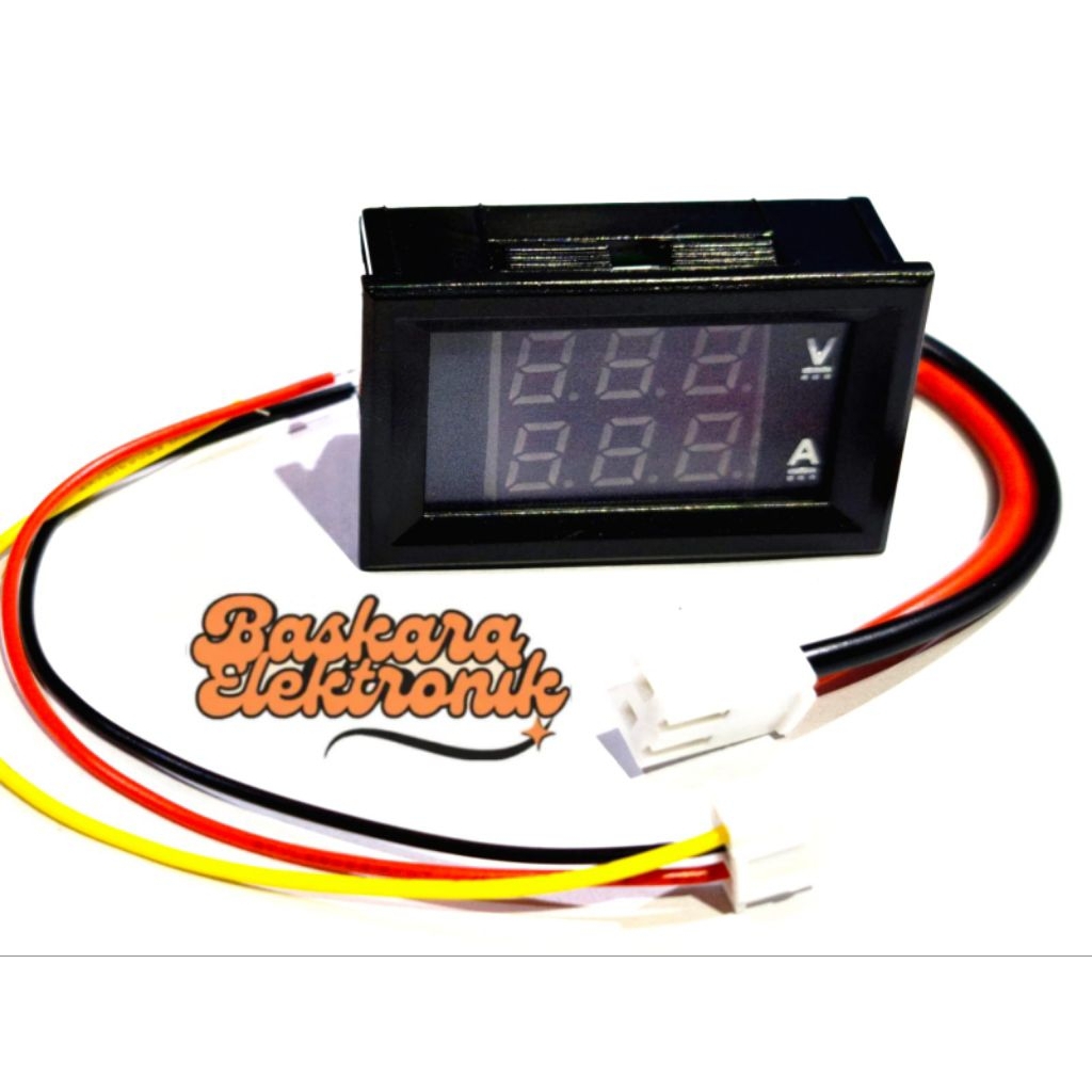 DIGITAL VOLTMETER VOL METER DC 4,5-100V + Amper 10A 3 DIGIT Alat Ukur Volt dan Arus Amper