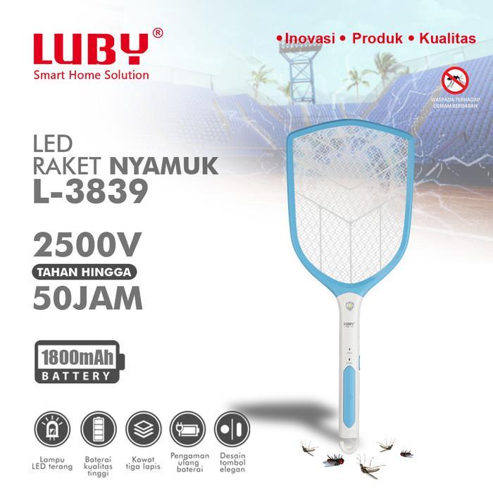 Raket Nyamuk Listrik Luby L-3839 baterai lithium 18650 -1800mAH