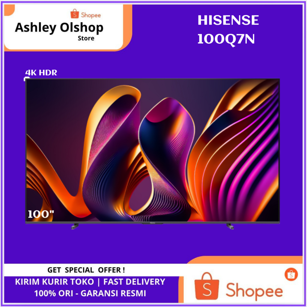 QLED TV 100 Inch Hisense 100Q7N Qled 100" 4K HDR 10+ Smart TV VIDAA OS Hisense Q7N 100"