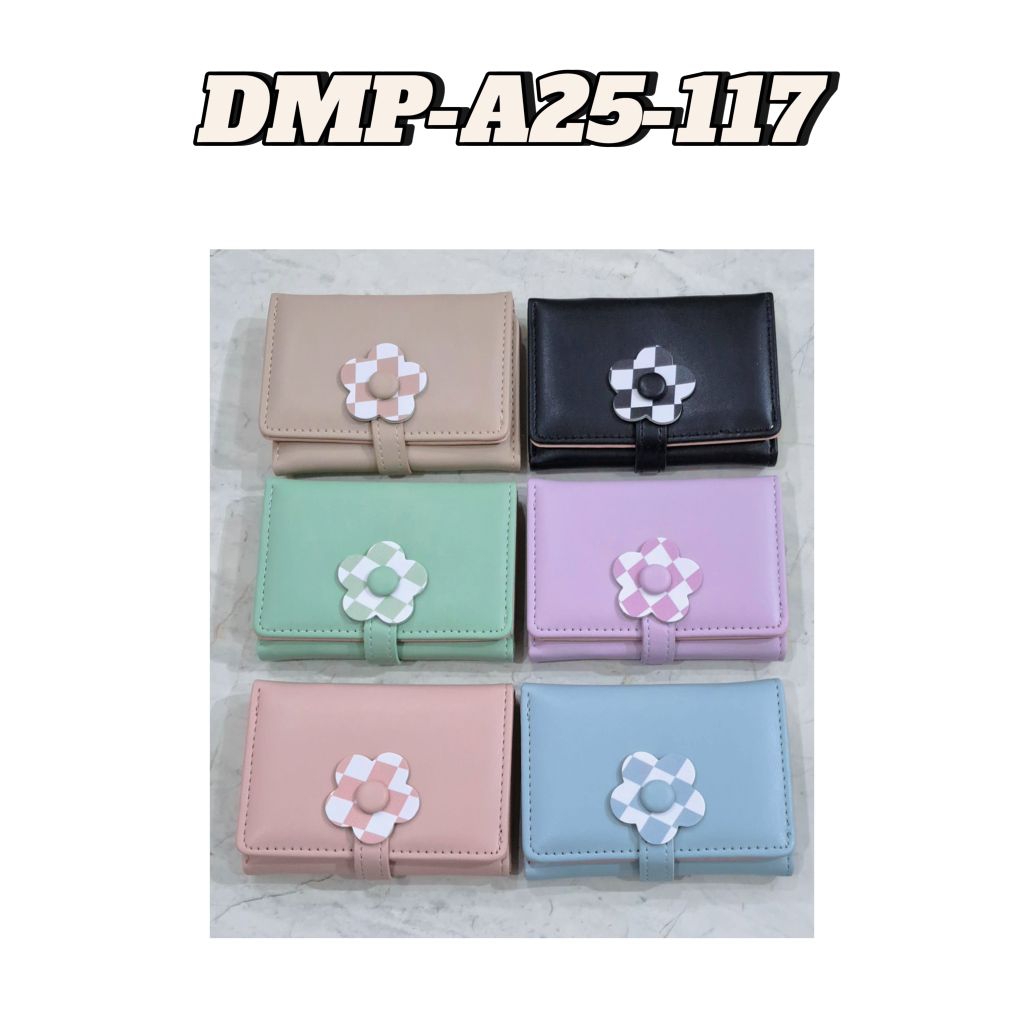 Dompet Wanita Lipat Motif Polos Trendy dan Elegan Memiliki 5 Slot Kartu 1 Slot Foto DMP-A25-117