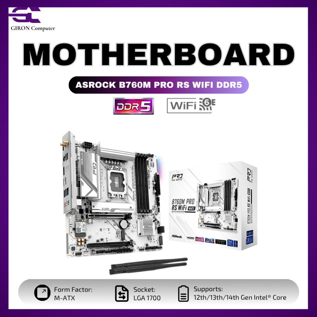 ASROCK B760M PRO RS WIFI DDR5 (Intel LGA 1700, DDR5, B760)