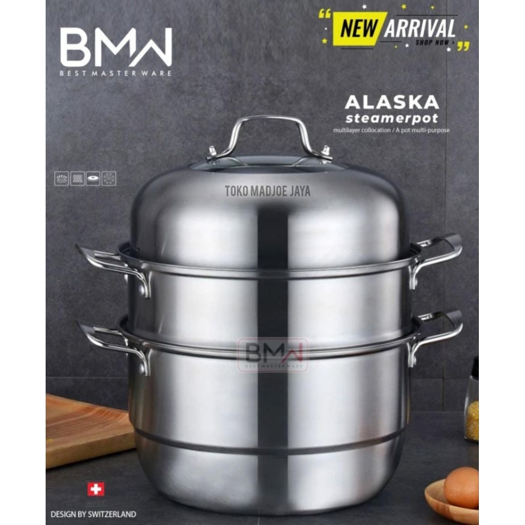 BMW Panci Kukus Stainless Steel Alaska Steam Pot, Steamer kukus warna, Yukihira Steamer pan