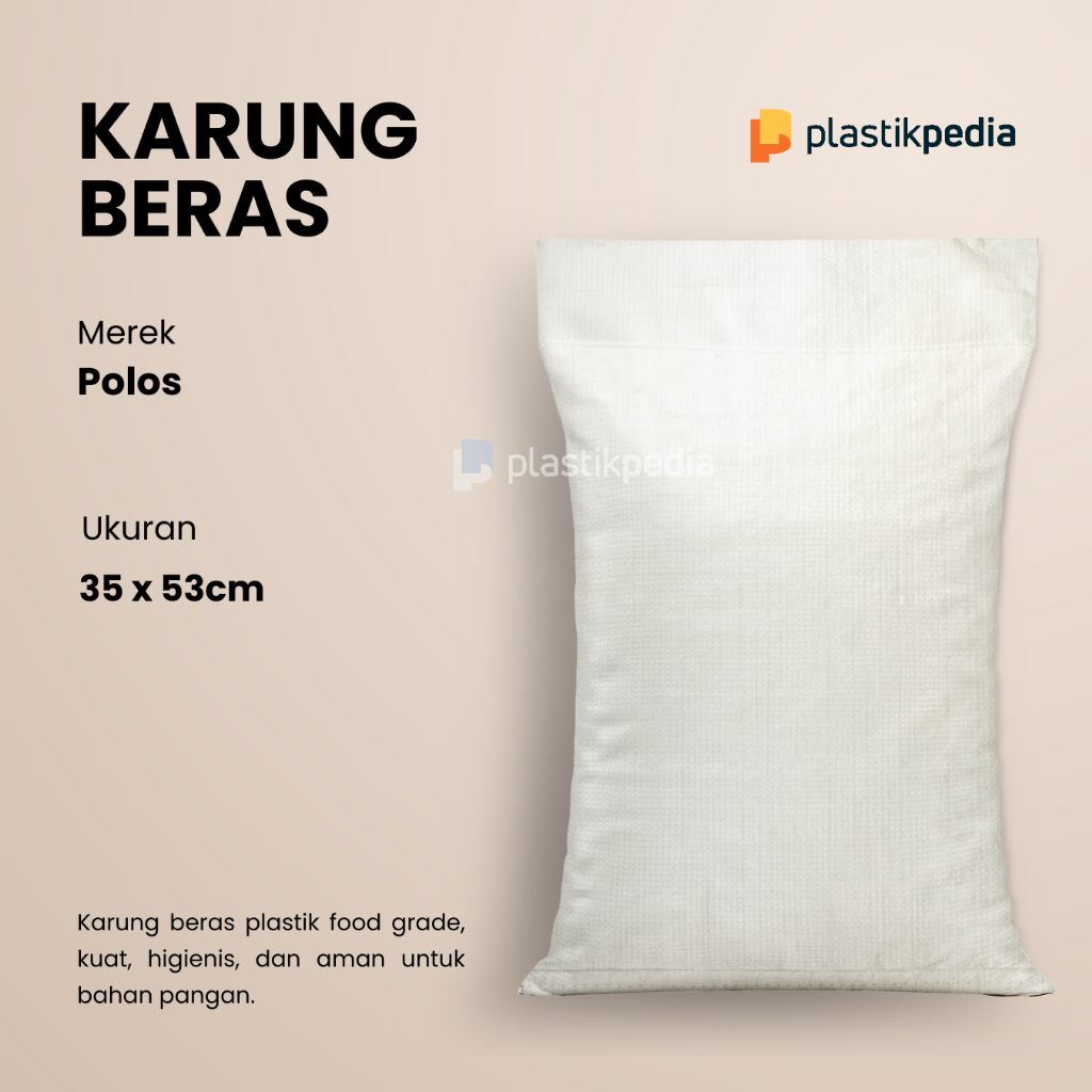 Karung Beras Plastik 10 Kg - Ukuran 35x53 (Isi 50 lembar)