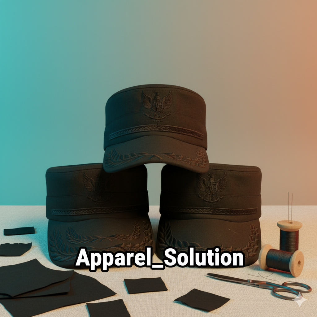 Topi Komando Garuda Full Hitam Topi Camat Kades Free Nama