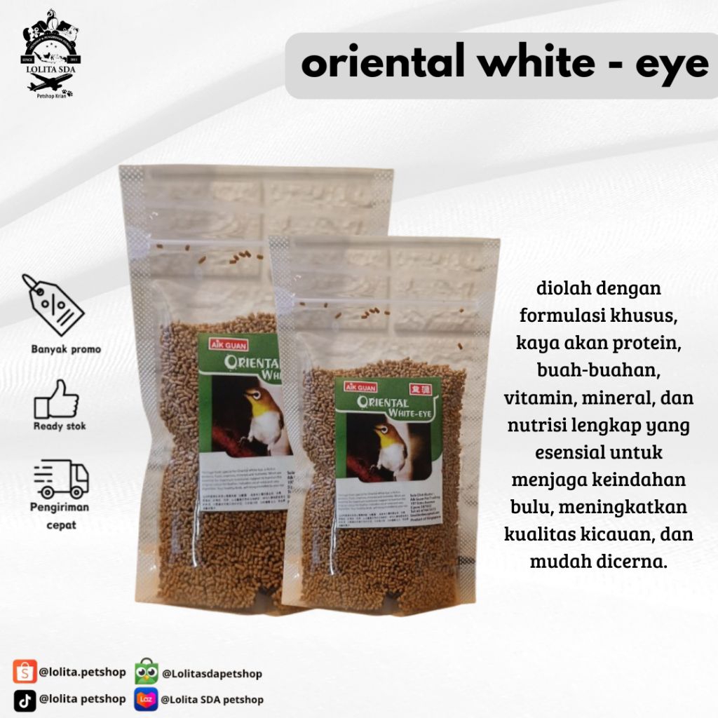 Aik Guan voer oriental pleci kemasan 100 gram voer untuk burung pleci prenjak trucuk