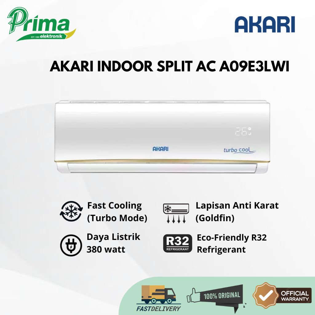 AKARI A09E3LWI 1 PK AC SPLIT LOW WATT