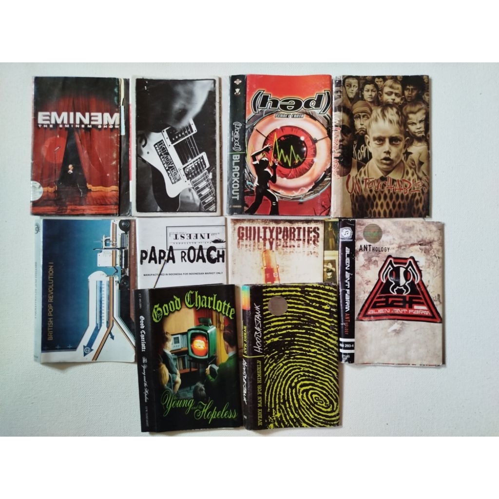 COVER KASET EMINEM KLOVER HED KORN BRITISH POP PAPA ROACH GUILTY PARTIES ALIEN ANT FARM GOOD CHARLOT