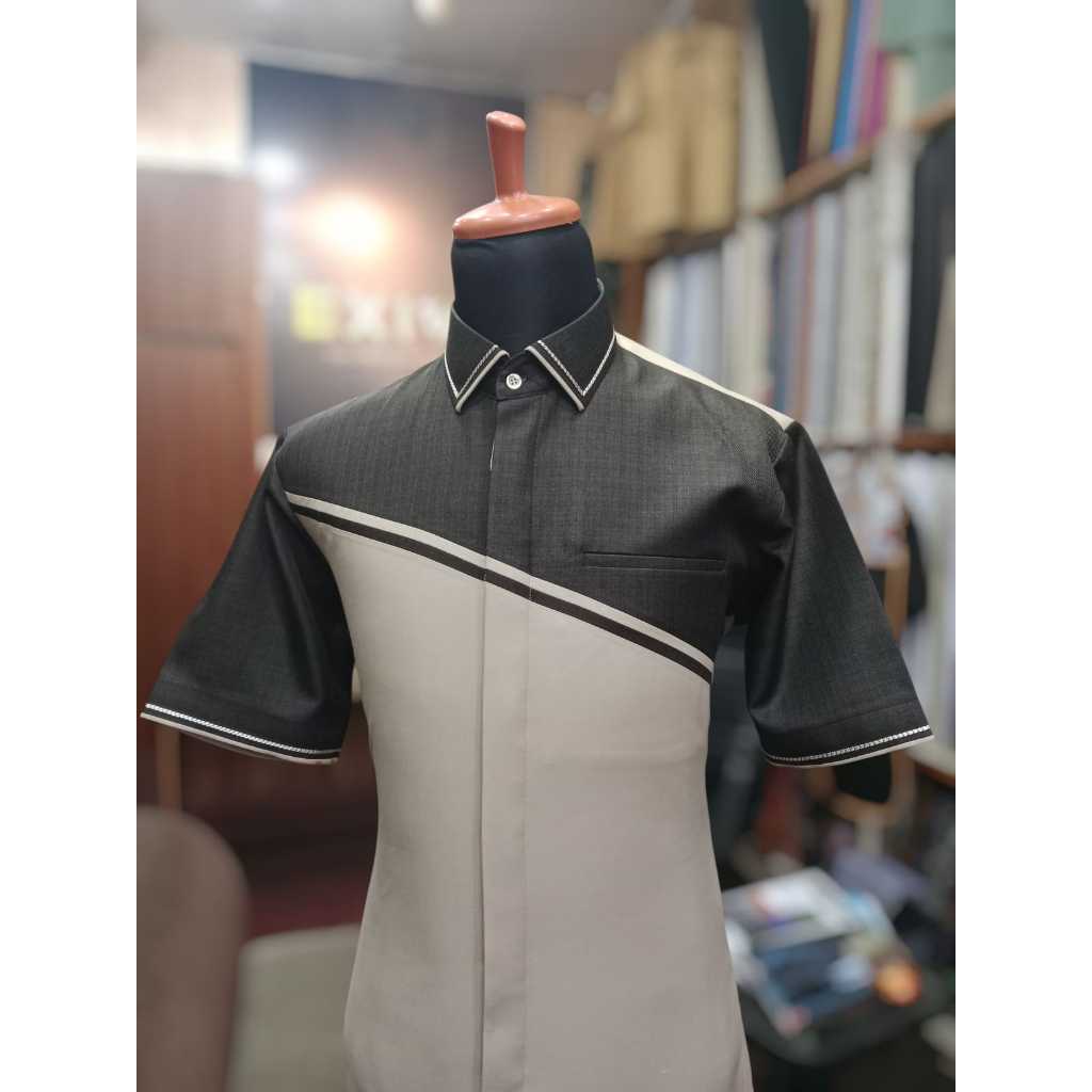 BAJU KEMEJA PRIA TAILOR KEMEJA LENGAN PENDEK PRIA KOMBINASI KEMEJA TREND PRIA KEMEJA COSTUME KHUSU 1