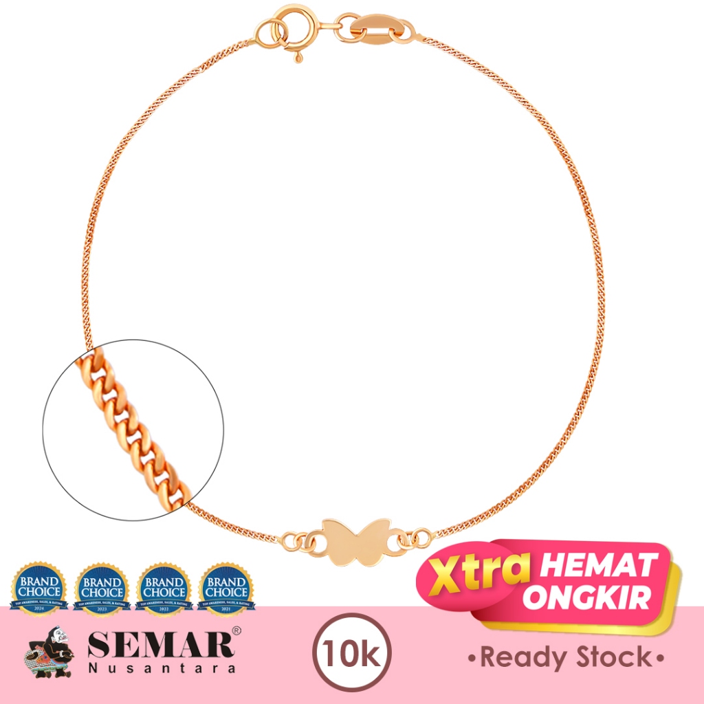 Gelang Emas Hellia Classic Butterfly Gold 10K Semar Nusantara