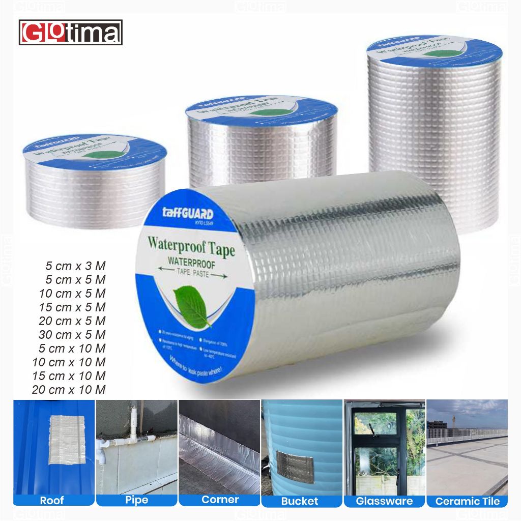 Lakban Anti Bocor Aluminium Foil Waterproof Butyl Rubber Roof Tape Lakban Atap Foil Tambal Bocor