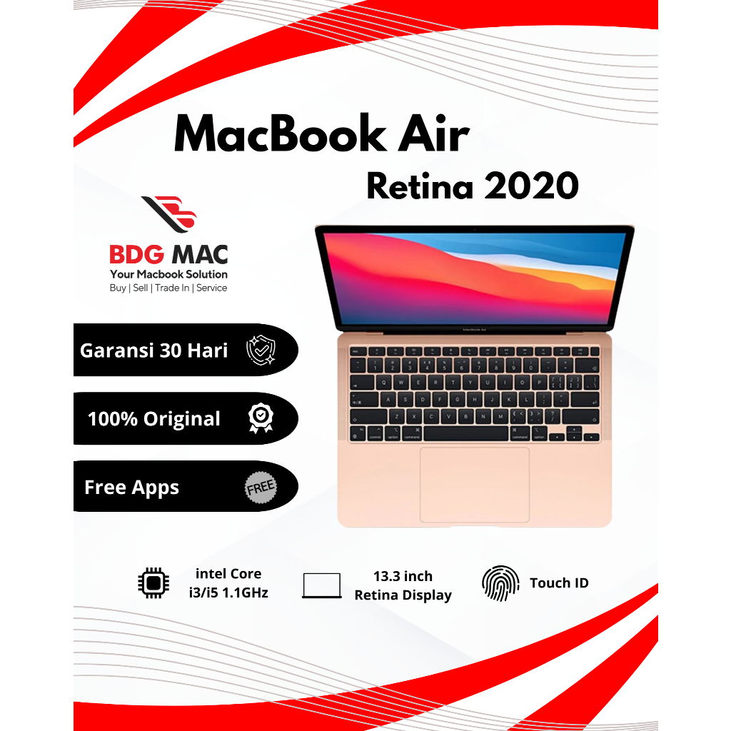 MacBook Air 13 inch Retina 2020 Intel Core i5 i3 Ram 8GB 16GB SSD 128GB 256GB 512GB Second Original