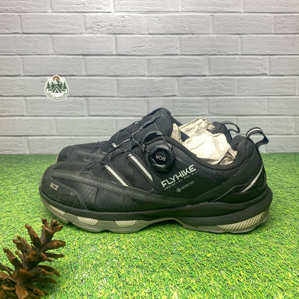 sepatu outdoor hiking gunung K2 Flyhike Goretex BOA Black 42