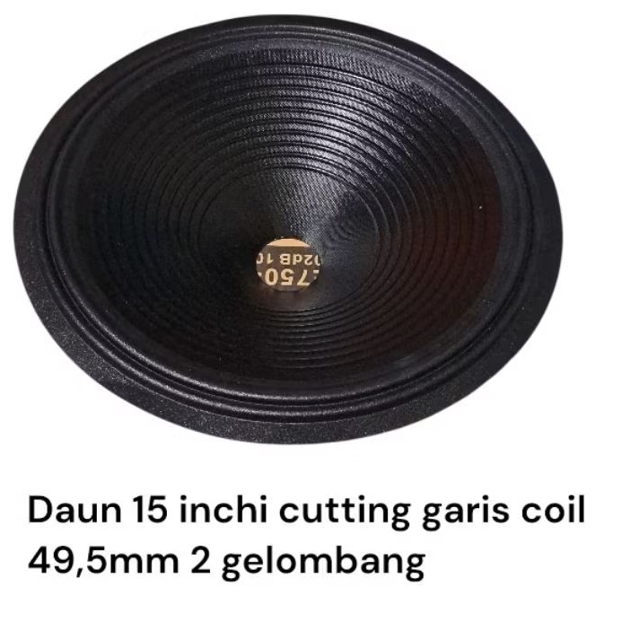 Daun speaker 15 inchi cutting garis kilat lubang coil 49.5mm 2 gelombang