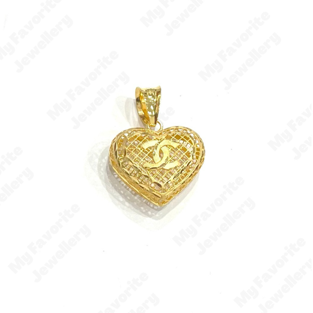 Liontin Love Krawang Branded Emas Asli Kadar 700 16K