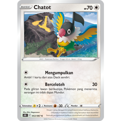 Chatot C s10d 053/067 - Pengamat Waktu - POKEMON TCG INDONESIA