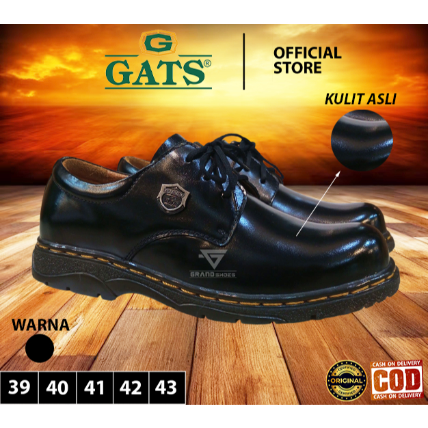 GATS Sepatu Boots law docmart Hitam trendy formal Casual Pria kulit dewasa 39-43 original