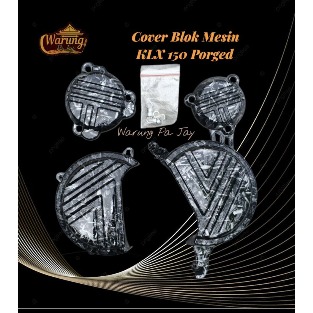 Tutup Blok Mesin KLX 150 Cover Blok Klx 150i Carbon Celup Motip Porged WTP