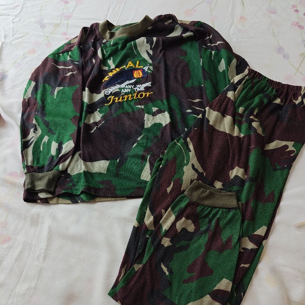 kaos anak TNI kostum tentara doreng loreng preloved