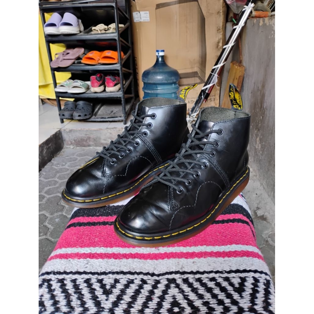 Dr Martens Philip Monkey Boot Black Smooth Original (Church Docmart 1460 1461 Bex Sole Red Cherry Cr