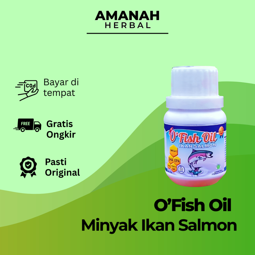 O'FISH OIL 30Kapsul - Minyak Ikan Salmon | Untuk Pertumbuhan & Kecerdasan Anak