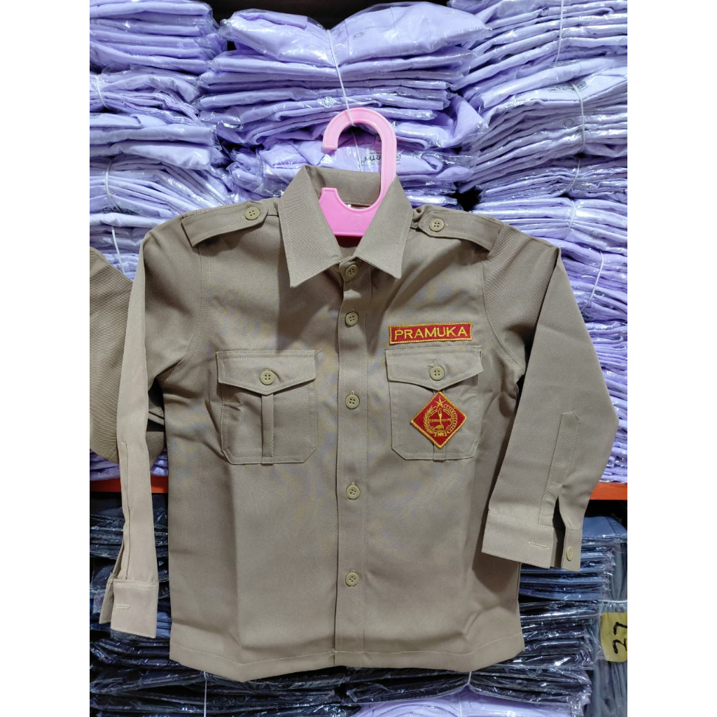 Baju Pramuka SD laki laki / perempuan Lengan Panjang dan Pendek Bahan Rapilo