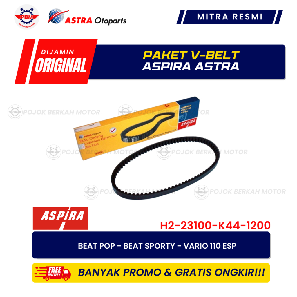 V-belt Aspira ASTRA (V-belt Only) untuk Motor Honda BEAT POP, BEAT SPORTY, VARIO 110