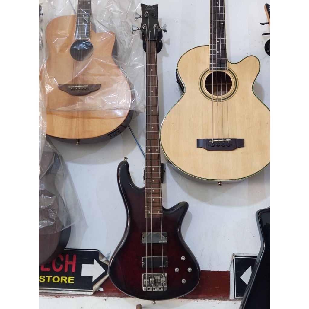 Bass Elektrik Schecter Diamond Series Deluxe 4 Sunbrust Active cocok untuk pop rock metal jazz dangd