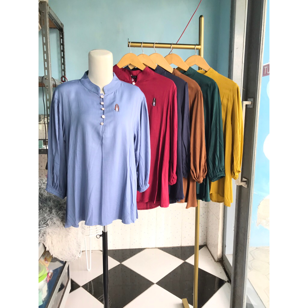 ZR Atasan polos wanita // Atasan kancing polos wanita