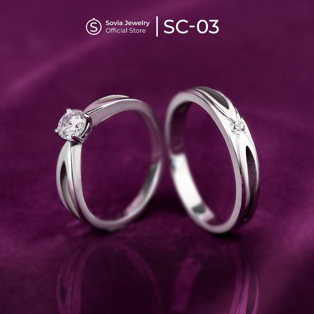 Sovia Jewelry - Cincin Couple Lamaran Tunangan Nikah Silver Model SC-03