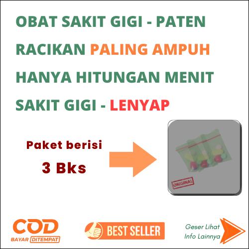 Obat sakit gigi gusi bengkak gigi berlubang bolong racik ampuh isi 3 bungkus