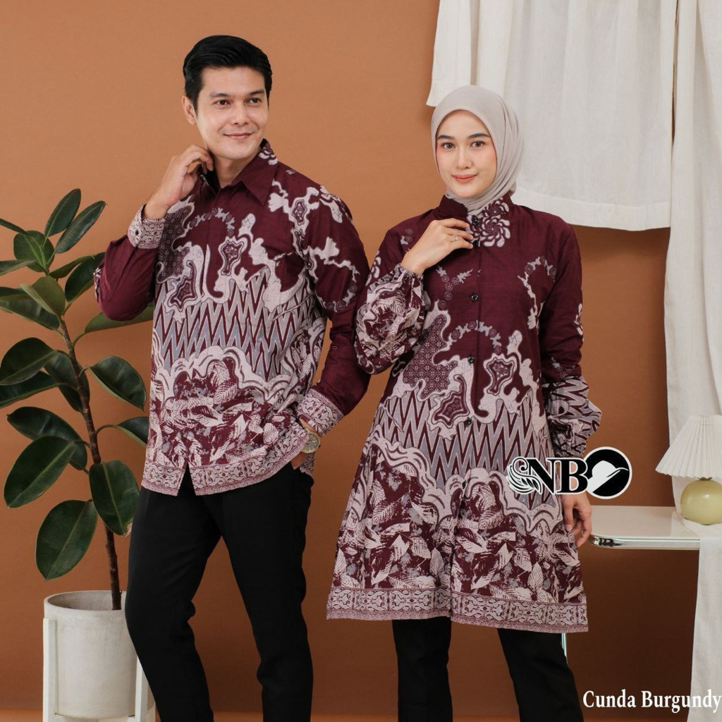Batik Couple Tunik Modern Set Pakaian Couple Kemeja Batik Pria Premium Baju Batik Couple Tunik Busui