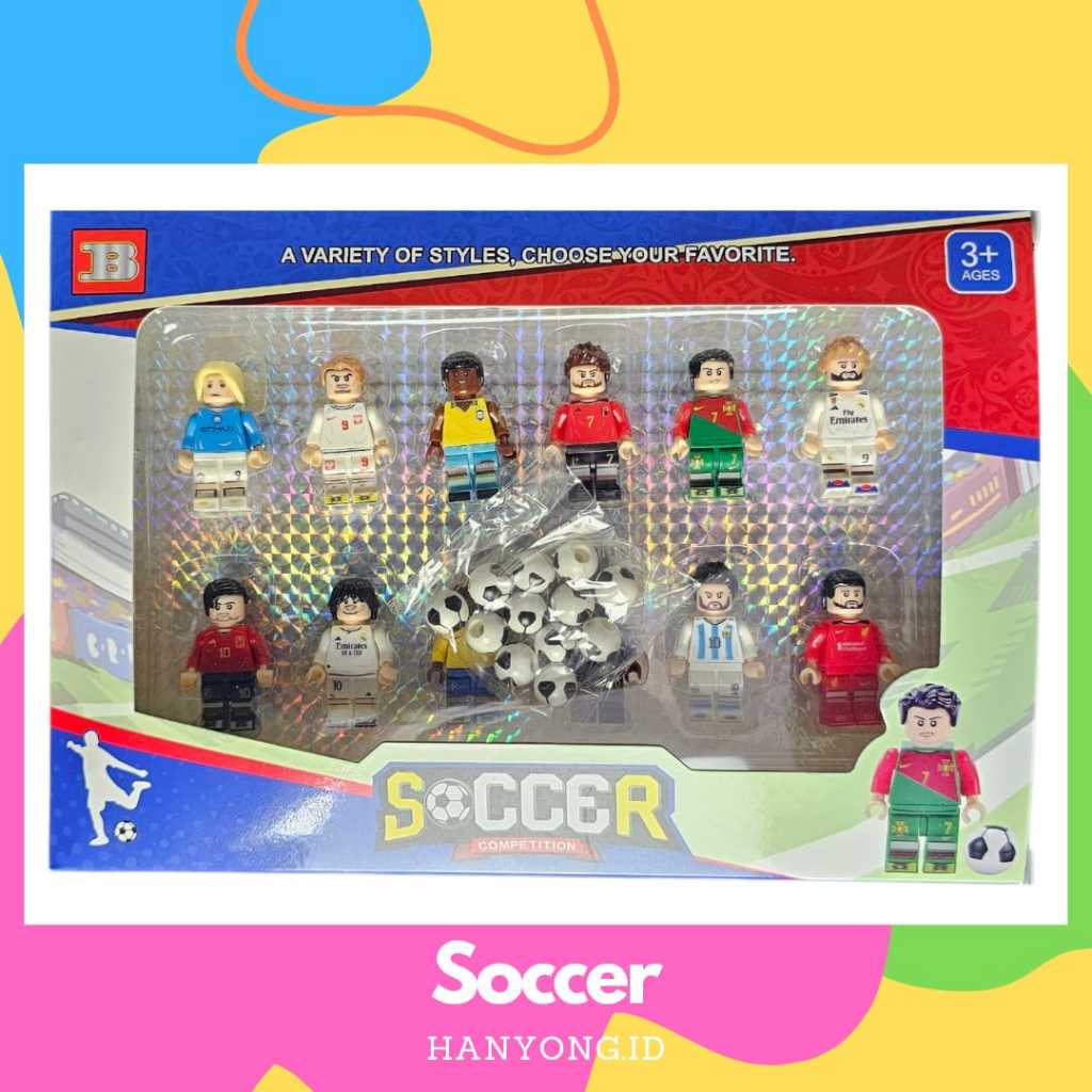 MAINAN ANAK ACTION FIGURE BRICK BRICKS SOCCER SEPAK BOLA ISI 12 PCS KUALITAS BAGUS KIDS TOYS FIGURE 