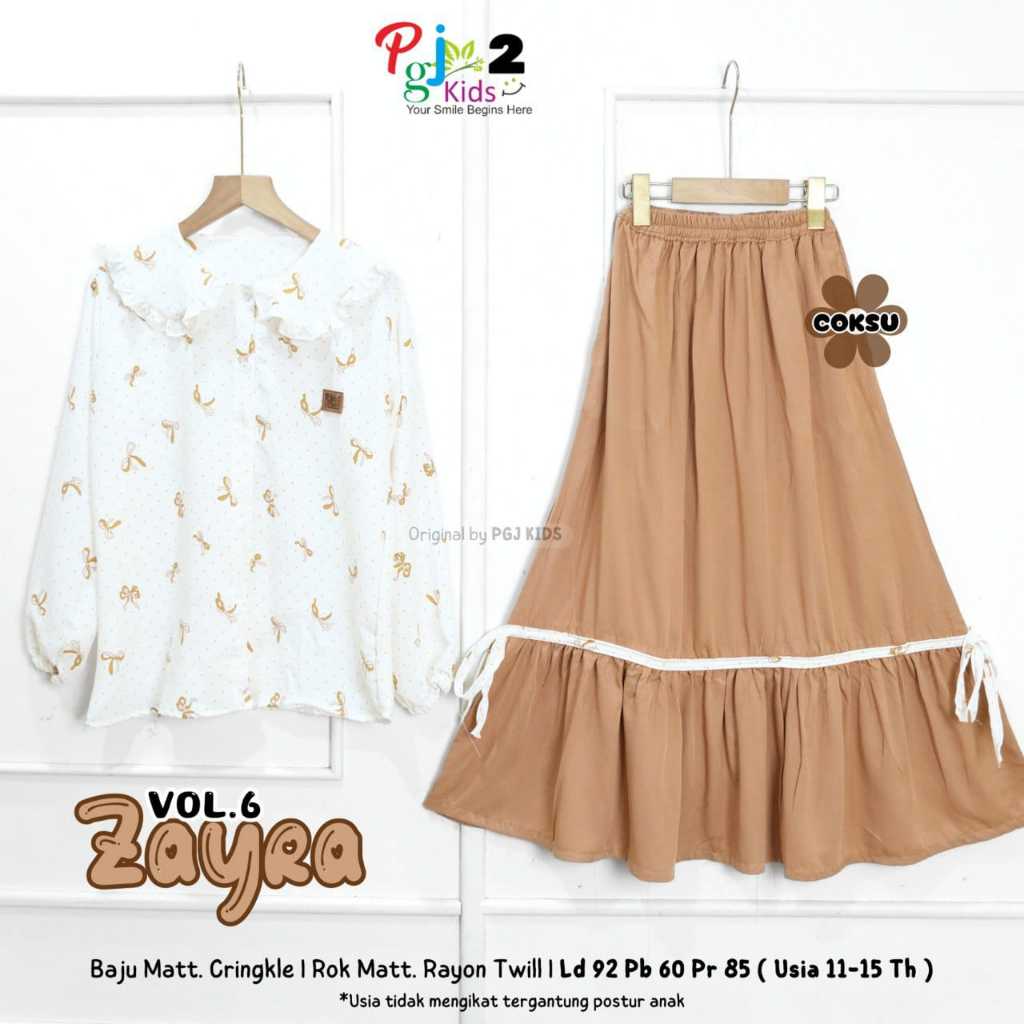 Zayra Set Original PGJ Kids Zayra PGJ Cringkle Setelan Anak (Usia 11-15th) Zayra PGJ Kids2