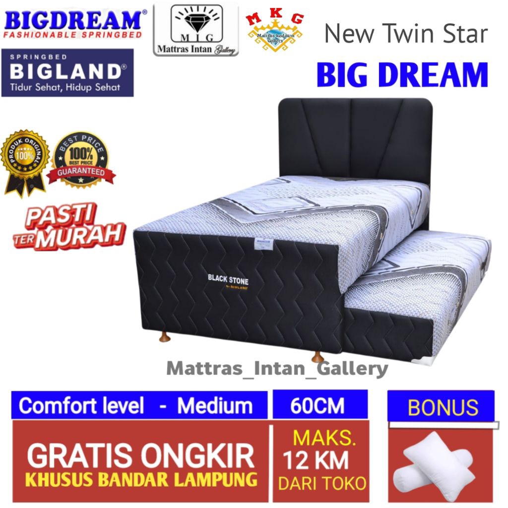 Springbed Sorong bigdream New TwinStar 2in1 UK 120 - kasur Sorong bigland sorong 2 in 1 UK 120