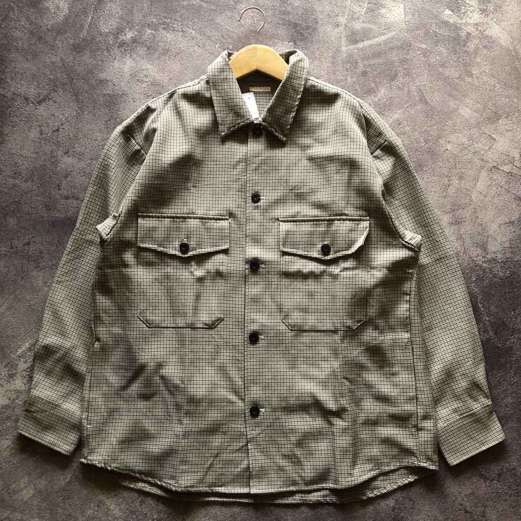 Outer Overshirt GU Double Pocket Second Size fit XL,Overshirt Second flanel Overshirts Silver abu ab