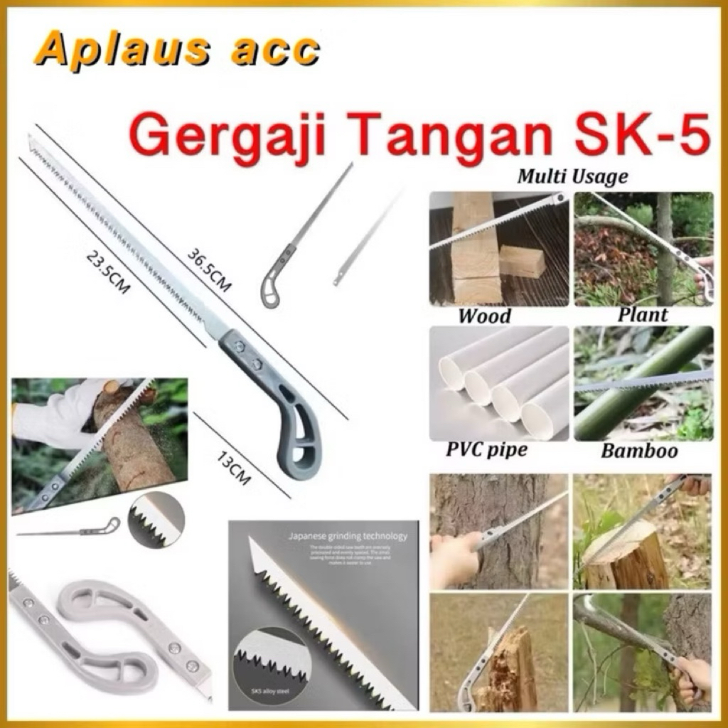 (GROSIRAN) Gergaji Tangan Sederhana SK-5 Gergaji Kayu Gagang Tajam Manual Woodworking Hand Sawn Serbaguna