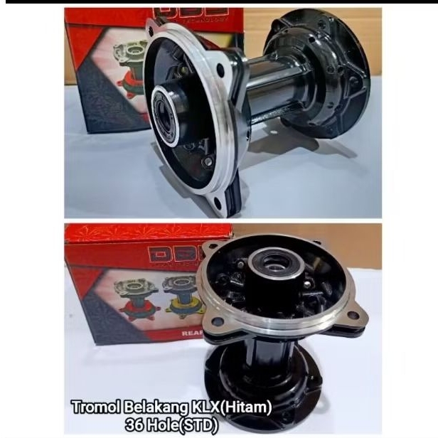( KLX 150 / KLX BF / D'TRACKER ) TROMOL BELAKANG ONLY 36 HOLE DOUBLE BERING DBS BLACK COLOUR