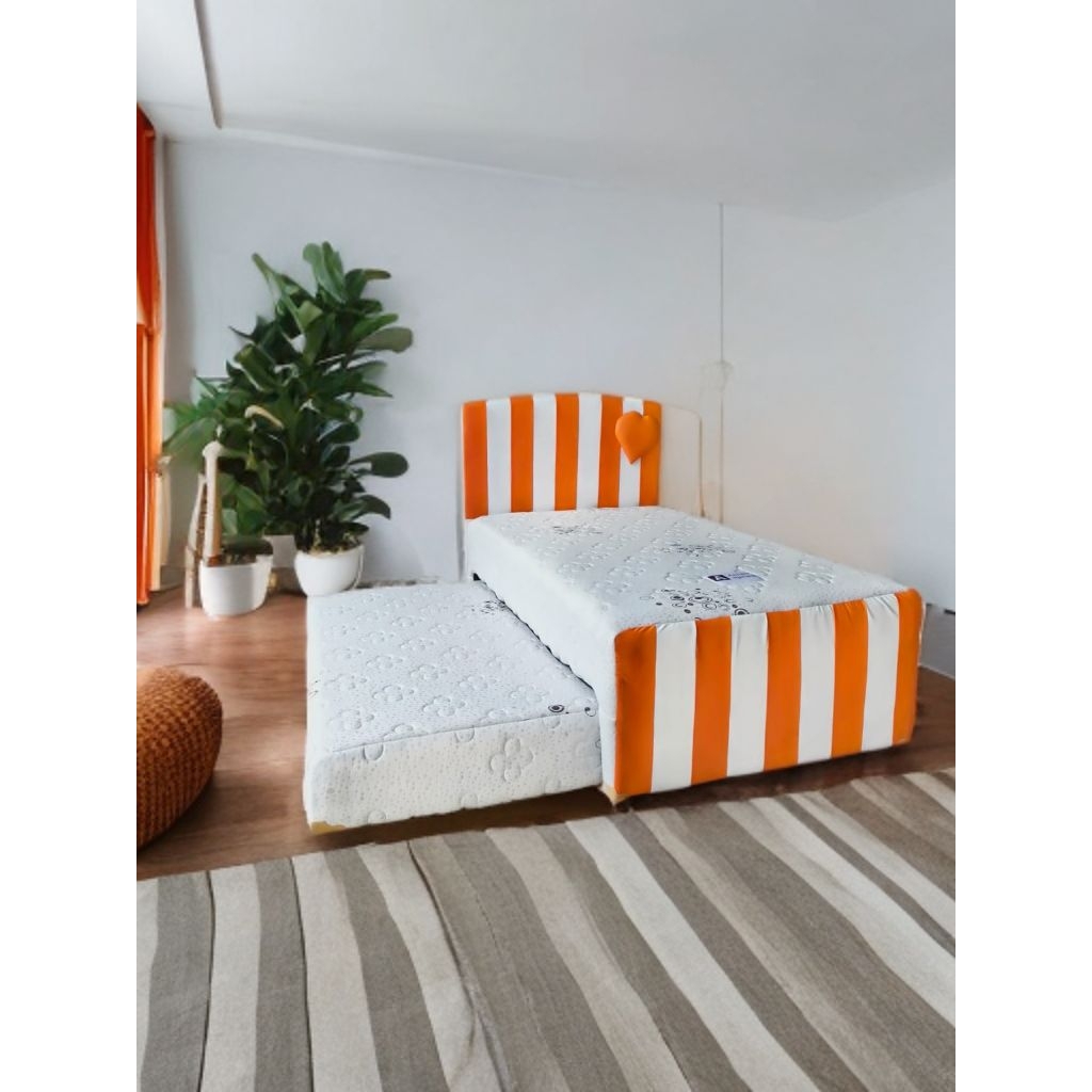 Bed Dorong Accord Liris 4 Kaki  | Kasur Sorong 120x200 Springbed 2 in 1