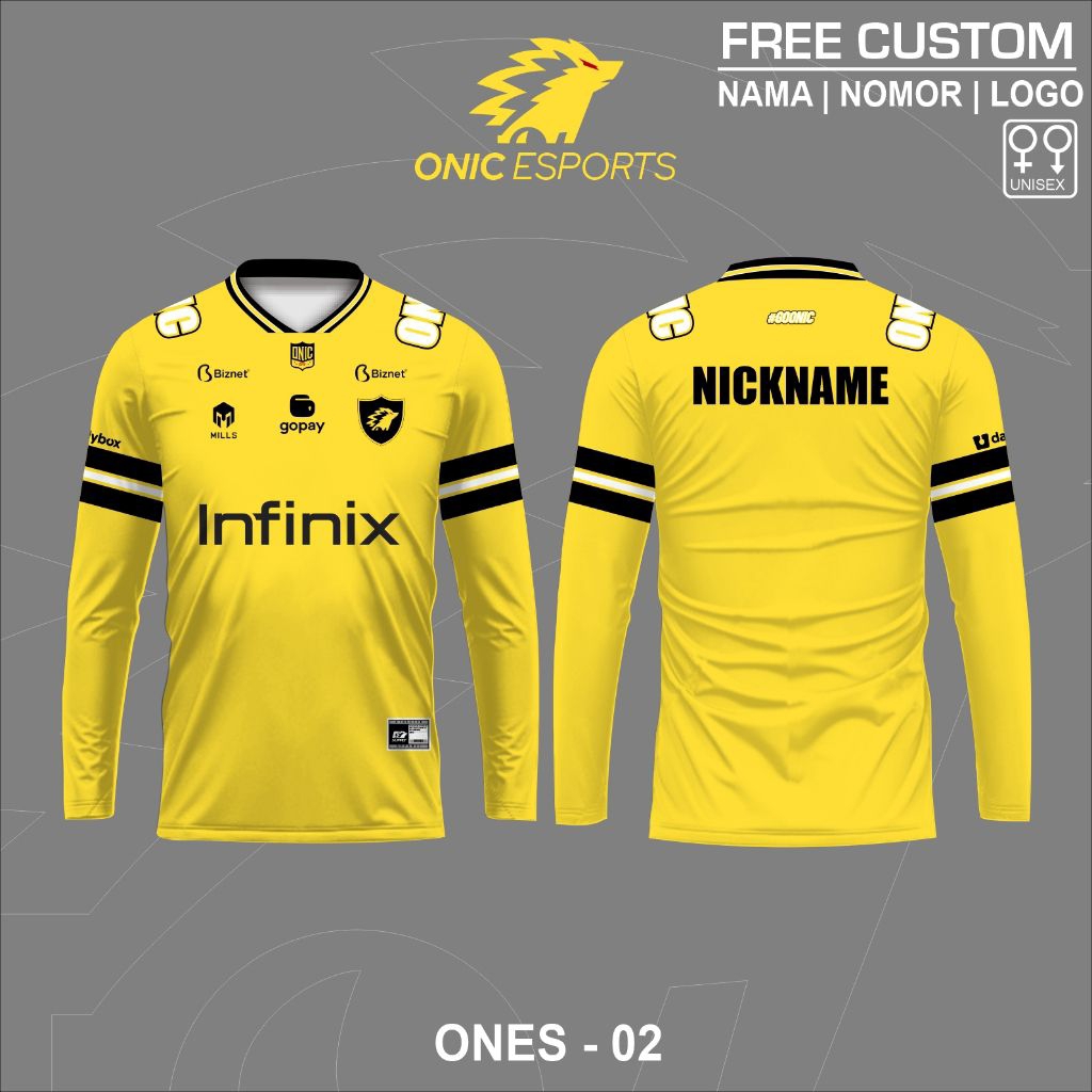 Jersey onic ersport terbaru baju gaming kaos jersey onic lengan panjang